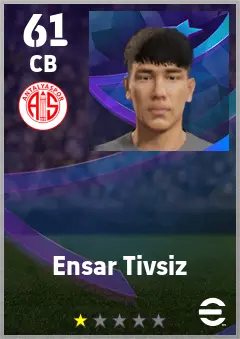 Ensar Tivsiz eFootball 2026 player card — 61 OVR CB