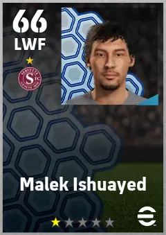 Malek Ishuayed eFootball 2026 player card — 66 OVR LWF