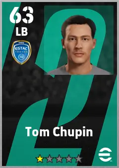 Tom Chupin eFootball 2026 player card — 63 OVR LB