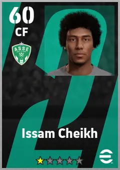 Issam Cheikh eFootball 2026 player card — 60 OVR CF