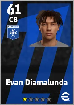 Evan Diamalunda eFootball 2026 player card — 61 OVR CB