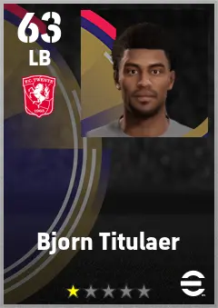 Bjorn Titulaer eFootball 2026 player card — 63 OVR LB