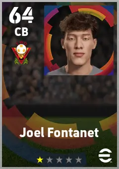 Joel Fontanet eFootball 2026 player card — 64 OVR CB
