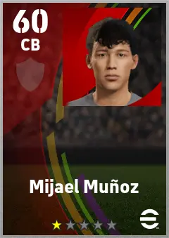 Mijael Munoz eFootball 2026 player card — 60 OVR CB