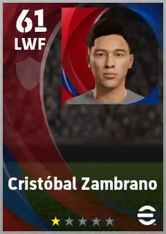 Cristobal Zambrano eFootball 2026 player card — 61 OVR LWF