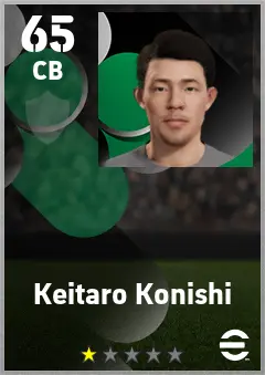 Keitaro Konishi eFootball 2026 player card — 65 OVR CB