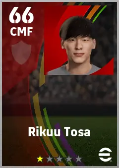 Rikuu Tosa eFootball 2026 player card — 66 OVR CMF