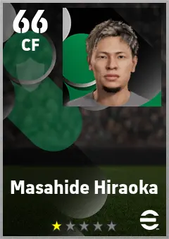 Masahide Hiraoka eFootball 2026 player card — 66 OVR CF