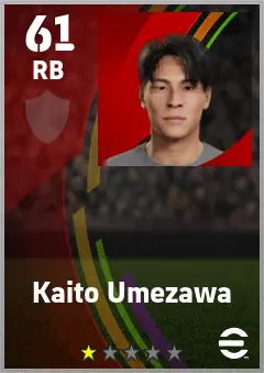 Kaito Umezawa eFootball 2026 player card — 61 OVR RB