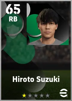 Hiroto Suzuki eFootball 2026 player card — 65 OVR RB