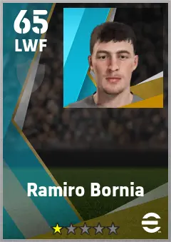 Ramiro Bornia eFootball 2026 player card — 65 OVR LWF
