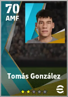 Tomas Gonzalez eFootball 2026 player card — 70 OVR AMF