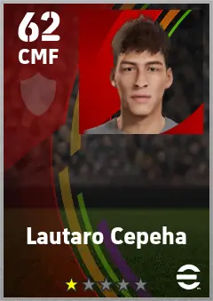 Lautaro Cepeha eFootball 2026 player card — 62 OVR CMF