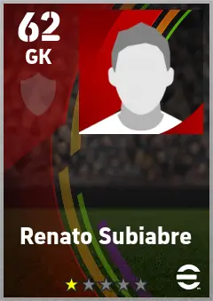 Renato Subiabre eFootball 2026 player card — 62 OVR GK