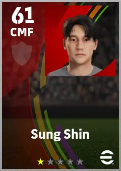 Sung Shin eFootball 2026 player card — 61 OVR CMF
