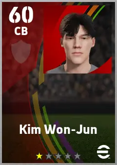 Kim Won-Jun eFootball 2026 player card — 60 OVR CB