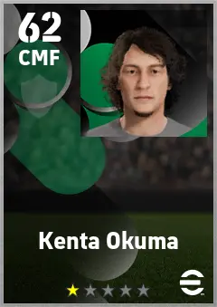 Kenta Okuma eFootball 2026 player card — 62 OVR CMF