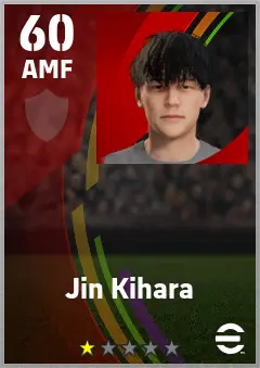 Jin Kihara eFootball 2026 player card — 60 OVR AMF