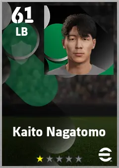 Kaito Nagatomo eFootball 2026 player card — 61 OVR LB