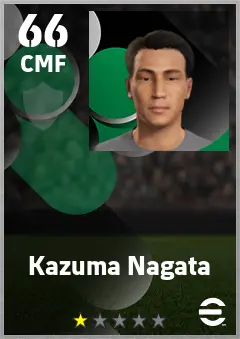 Kazuma Nagata eFootball 2026 player card — 66 OVR CMF