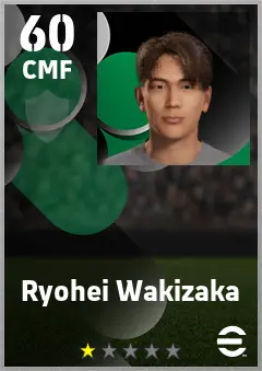 Ryohei Wakizaka eFootball 2026 player card — 60 OVR CMF