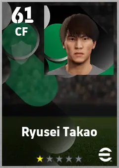 Ryusei Takao eFootball 2026 player card — 61 OVR CF