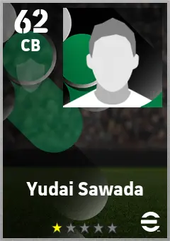 Yudai Sawada eFootball 2026 player card — 62 OVR CB