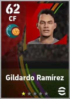 Gildardo Ramirez eFootball 2026 player card — 62 OVR CF