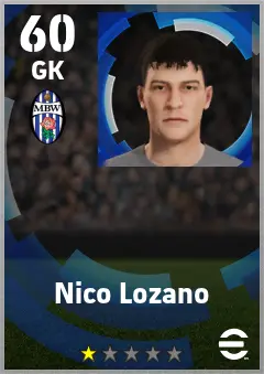 Nico Lozano eFootball 2026 player card — 60 OVR GK