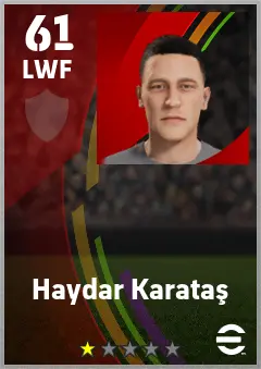 Haydar Karatas eFootball 2026 player card — 61 OVR LWF
