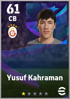 Yusuf Kahraman eFootball 2026 player card — 61 OVR CB