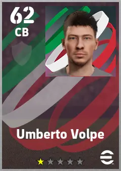 Umberto Volpe eFootball 2026 player card — 62 OVR CB