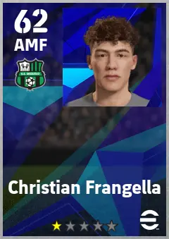 Christian Frangella eFootball 2026 player card — 62 OVR AMF