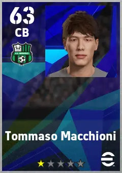 Tommaso Macchioni eFootball 2026 player card — 63 OVR CB