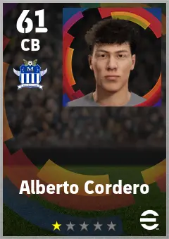 Alberto Cordero eFootball 2026 player card — 61 OVR CB