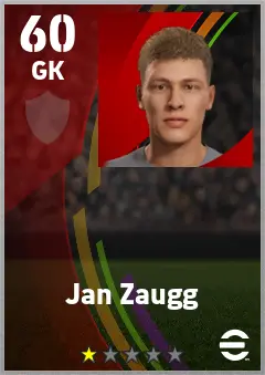 Jan Zaugg eFootball 2026 player card — 60 OVR GK
