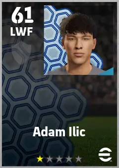 Adam Ilic eFootball 2026 player card — 61 OVR LWF