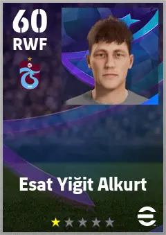 Esat Yigit Alkurt eFootball 2026 player card — 60 OVR RWF