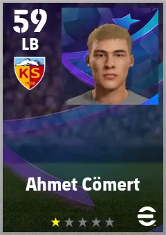Ahmet Comert eFootball 2026 player card — 59 OVR LB