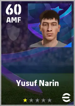 Yusuf Narin eFootball 2026 player card — 60 OVR AMF