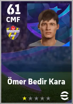 Omer Bedir Kara eFootball 2026 player card — 61 OVR CMF