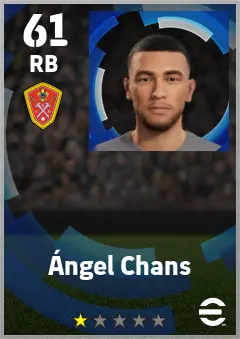 Angel Chans eFootball 2026 player card — 61 OVR RB