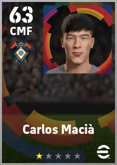 Carlos Macia eFootball 2026 player card — 63 OVR CMF
