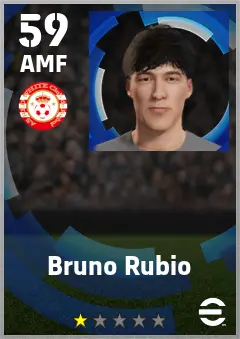 Bruno Rubio eFootball 2026 player card — 59 OVR AMF