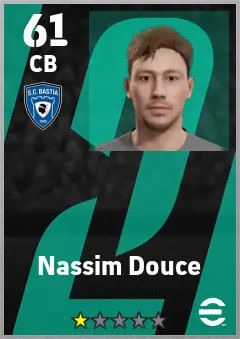 Nassim Douce eFootball 2026 player card — 61 OVR CB