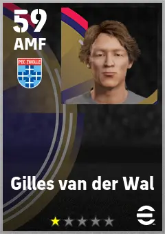 Gilles van der Wal eFootball 2026 player card — 59 OVR AMF