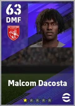Malcom Dacosta eFootball 2026 player card — 63 OVR DMF
