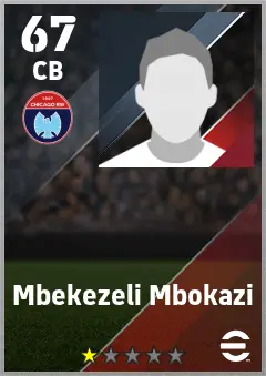 Mbekezeli Mbokazi eFootball 2026 player card — 67 OVR CB