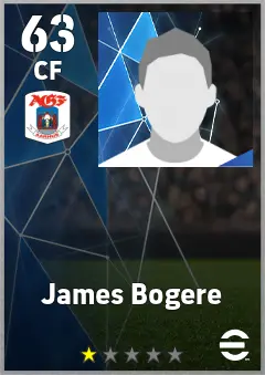 James Bogere eFootball 2026 player card — 63 OVR CF