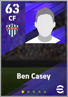 Ben Casey eFootball 2026 player card — 63 OVR CF
